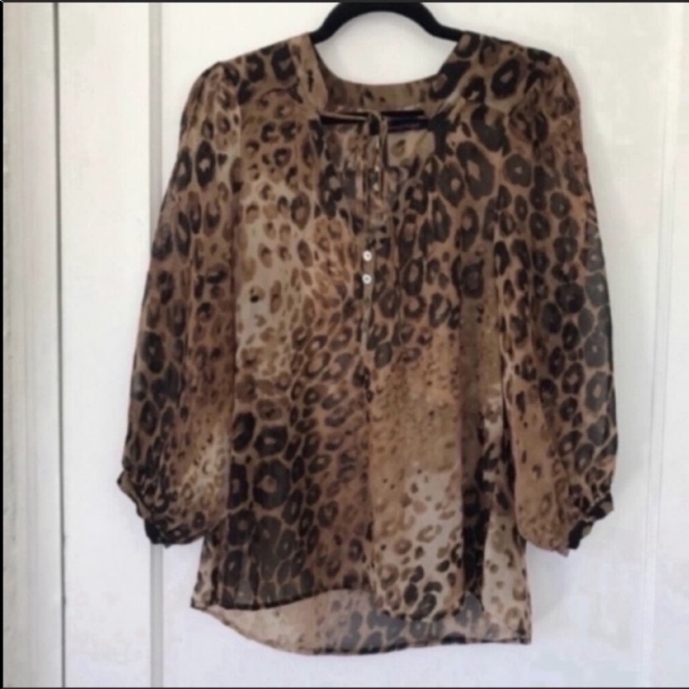 Patterson J. Kincaid Leopard Print Blouse